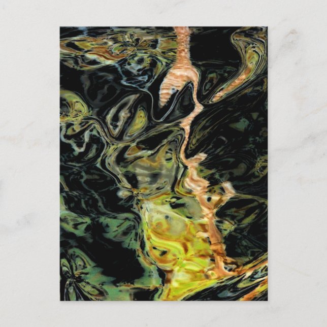 "Trees in a Field, Autumn" Abstract Landscape Postcard (Front)