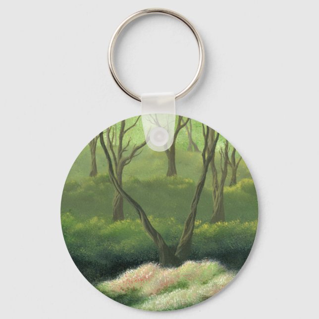 Trees in an Enchanted Forest Keychain (Front)