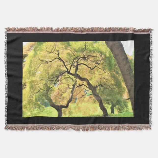 trees in black throw blanket (Front)