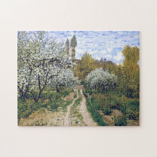Trees in Bloom Monet Fine Art Jigsaw Puzzle (Horizontal)
