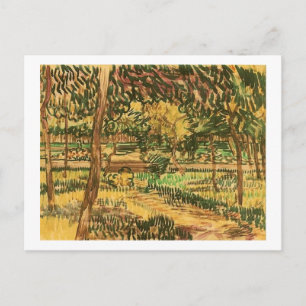 Trees in Garden of the Asylum, Van Gogh Fine Art Postcard