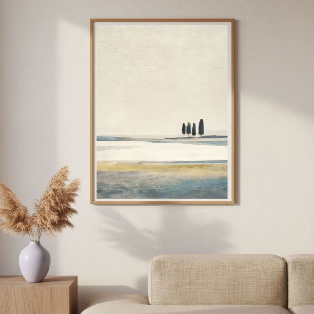 Trees in Open Field Minimal Abstract Landscape Poster (Creator Uploaded)