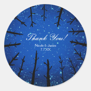 Trees In the Night Sky Rustic Wedding Stickers