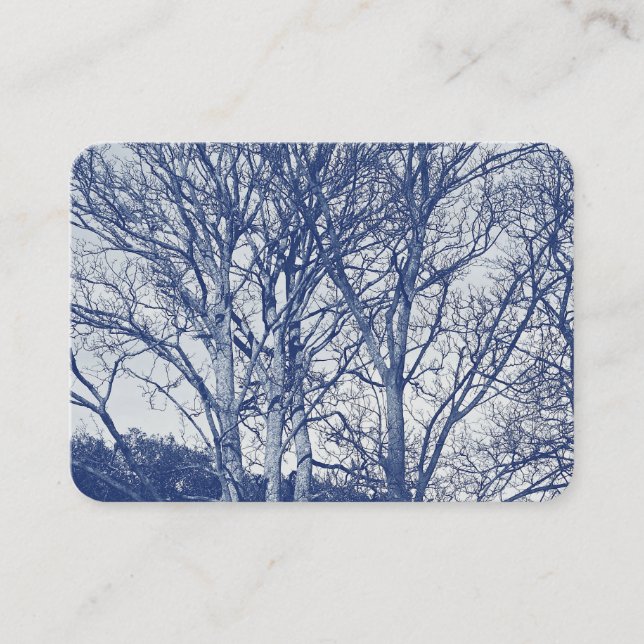 Trees in Winter - Cyanotype Effect Business Card (Front)