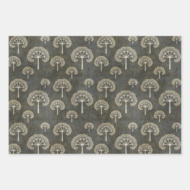 Trees in Winter Wrapping Paper Sheet (Front)