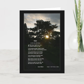 "Trees" Joyce Kilmer poem, design by granddaughter Card