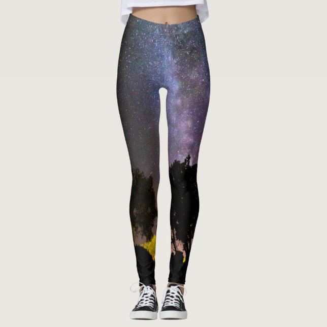 Trees landscape with milky way leggings (Front)