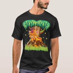 Trees Magical Creature Unicorn Chinese Animal Red  T-Shirt