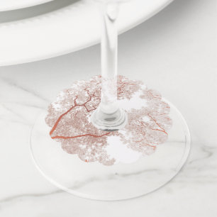 Trees Map 2 Wine Glass Tag