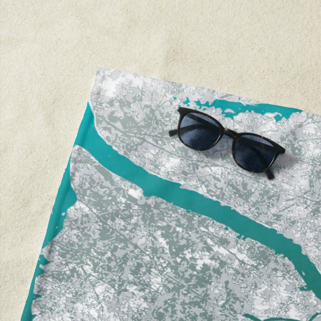 Trees Map 3 Beach Towel (In Situ)