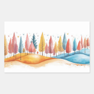 Trees Nature Illustration Pastel Colour Drawing Sticker