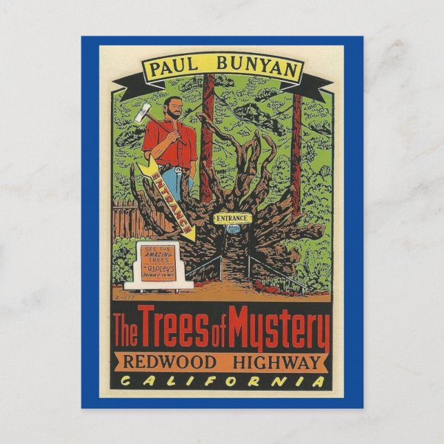 Trees of Mystery Redwood Highway California Postca Postcard (Front)