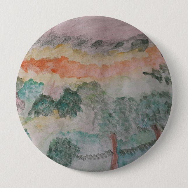 Trees On The Bay Badge 4 Inch Round Button (Front)