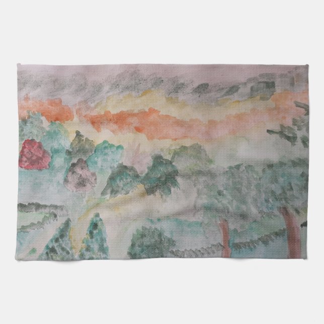 Trees On The Bay Tea Towel (Horizontal)
