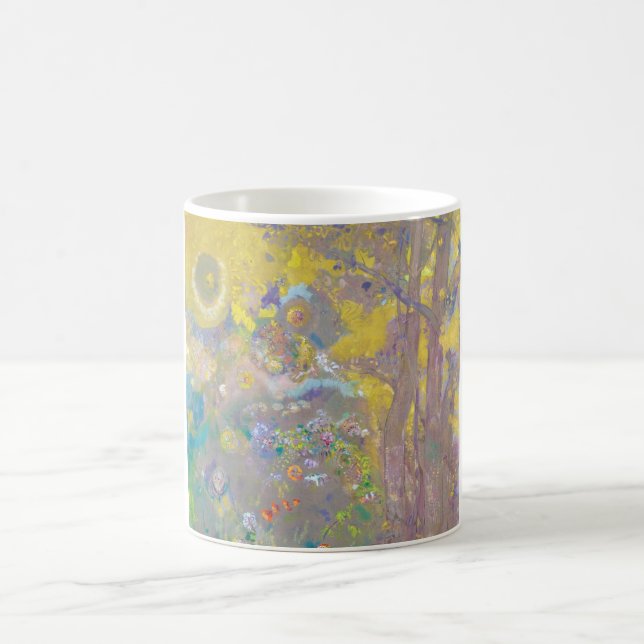 Trees on Yellow Background, Redon Coffee Mug (Center)