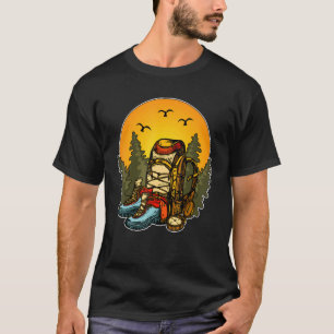 Trees Outdoors Hike Backpack Mountain Hiker Boots  T-Shirt