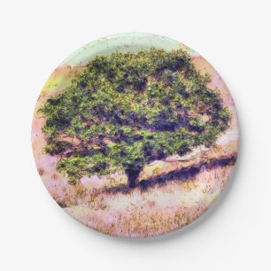 TREES PAPER PLATE