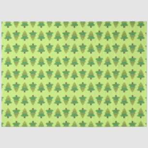 Trees Pattern on Green Tissue Paper