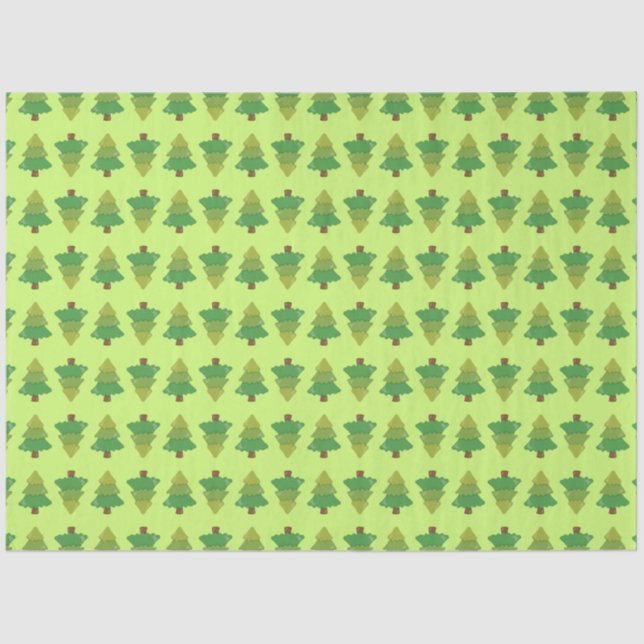 Trees Pattern on Green Tissue Paper (Front)