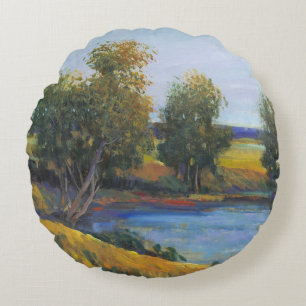 Tree's Reflection II Round Pillow