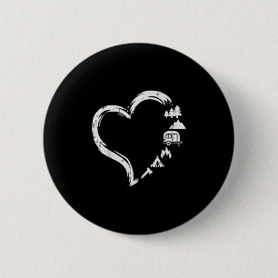 Trees Rv Van Campfire Tent Heart Cute Love Camping 2 Inch Round Button