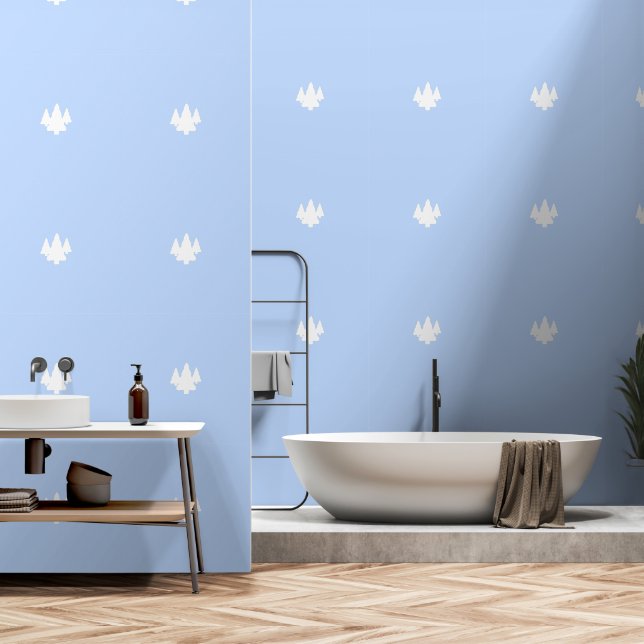 Trees Sky Blue  Wallpaper (Bathroom)