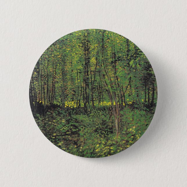 Trees & Undergrowth by Van Gogh 2 Inch Round Button (Front)
