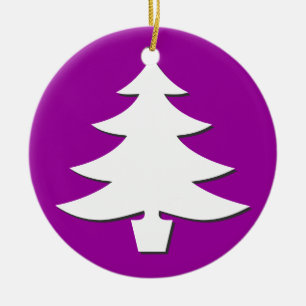 trees - violet ceramic ornament