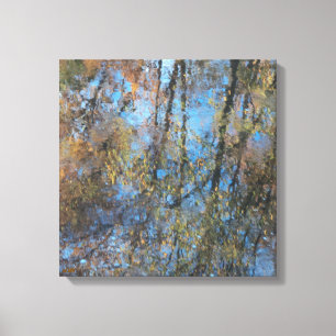 Trees Water Reflection Stretched Canvas Print