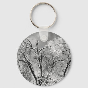 trees wear winter keychain