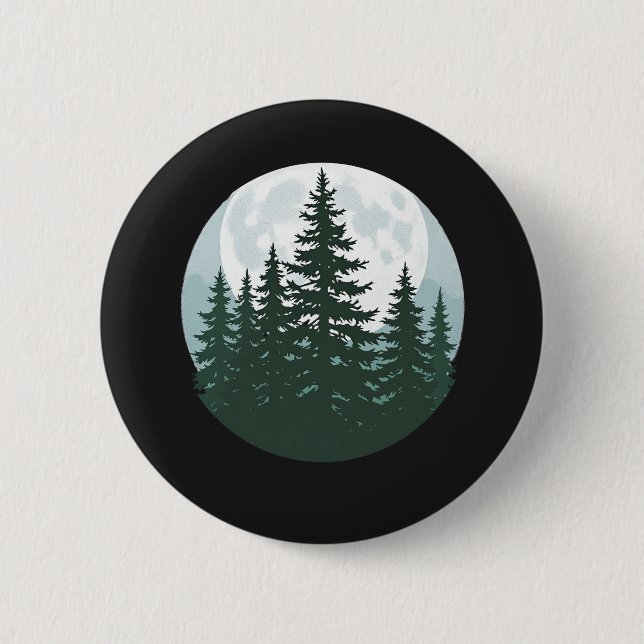 Trees Wildlife Nature Forest Silhouette 2 Inch Round Button (Front)