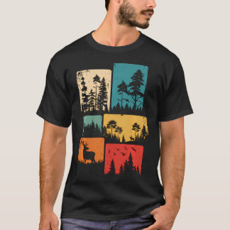 Trees Wildlife Nature Outdoor Vintage Forest T-Shirt