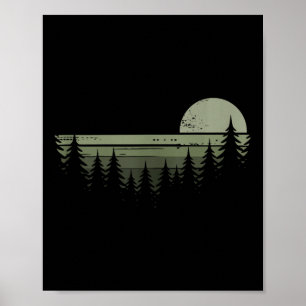 Trees Wildlife Nature Vintage Forest Hiking Advent Poster
