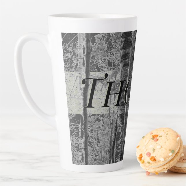 Trees With Black Grey And Green Latte Mug (In Situ)