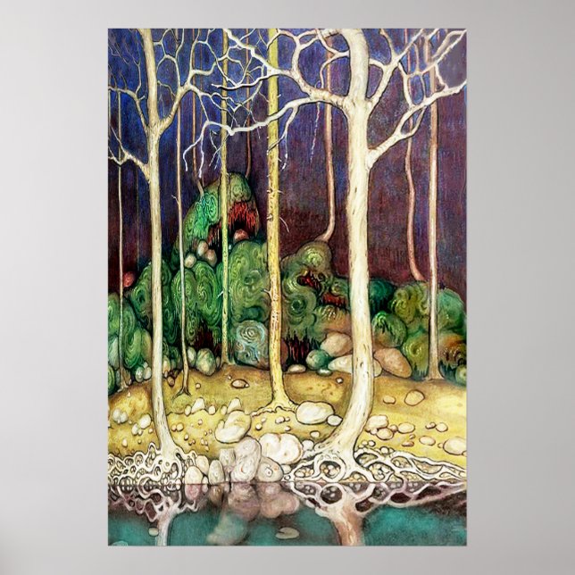 Trees with Roots in the Lake Poster (Front)