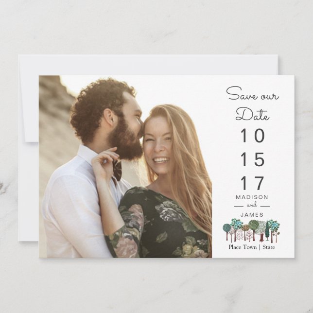 Trees Woodland Forest | Save The Date | Card (Front)