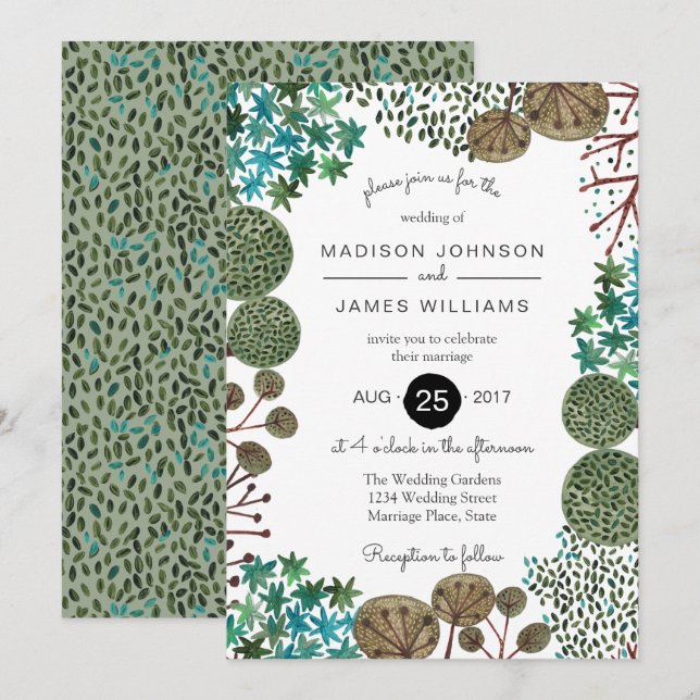 Trees Woodland Forest | Wedding | Invitation (Front/Back)