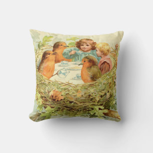 Treetop Tea Party Throw Pillow