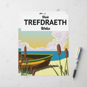 Trefdraeth seaside travel poster letterhead