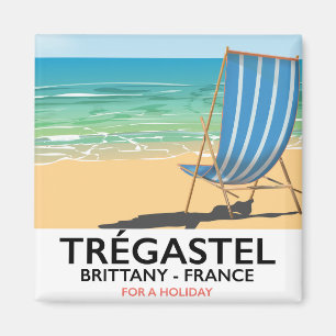 Trégastel, Brittany France beach vacation poster Magnet