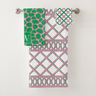 Treillis Maximaliste Prépa Rose & Vert Monogramme