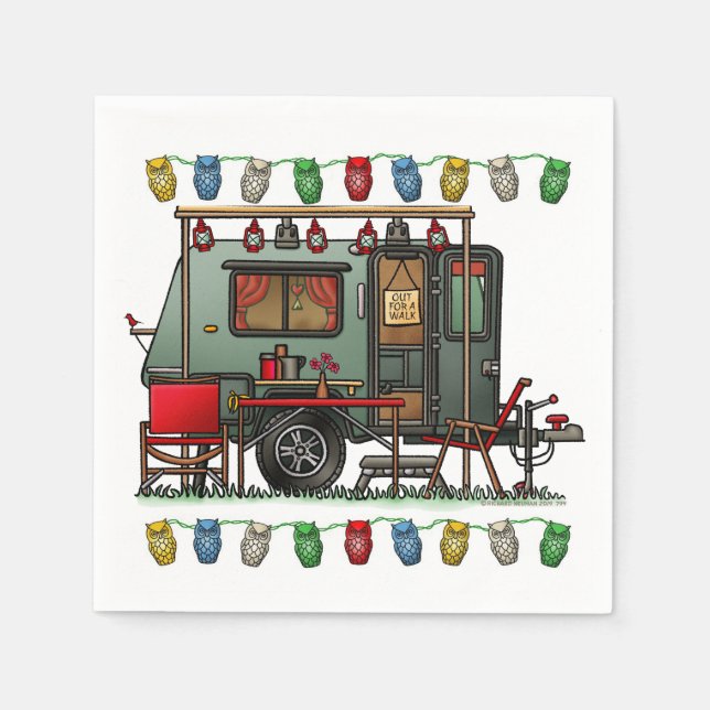 Trek Travel Pods RV happy camper Napkin (Front)