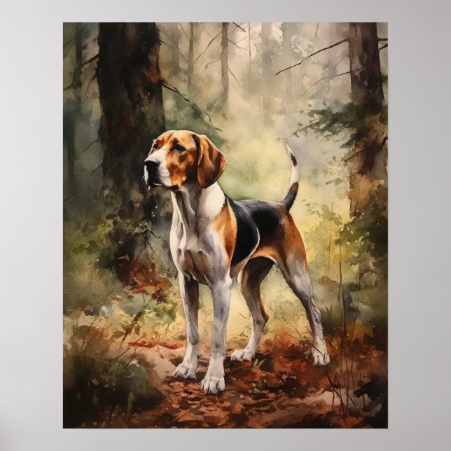Trek Walker Coonhound Chien Art Imprimer Poster (Devant)
