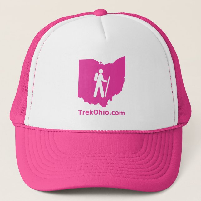 TrekOhio Trucker Hat, Hot Pink Hat (Front)