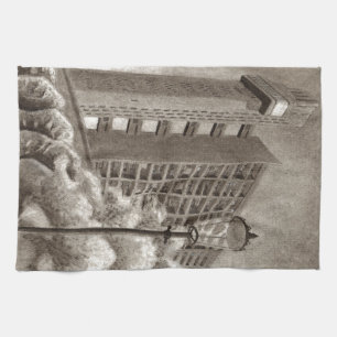 Trellick Tower original drawing Kitchen Towel
