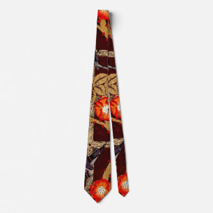Trellis Birds Flowers Morris Fine Wallpaper Tie