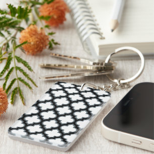 Trellis blanc et noir, treillis, Quatrefoil