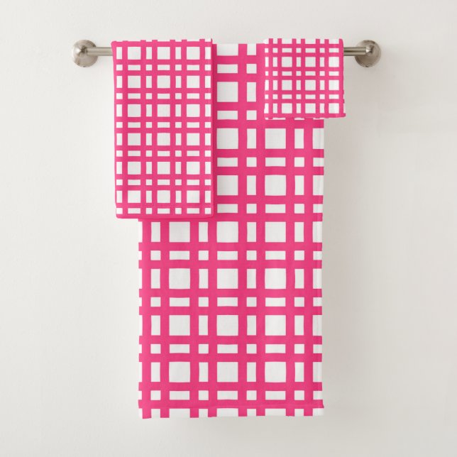 Trellis en quadrillage rose et blanc (En situation)