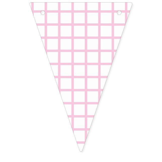 Trellis Light Pink - White Bunting Flags (First Flag)