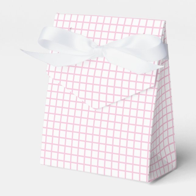 Trellis Light Pink - White Favor Box (Front Side)